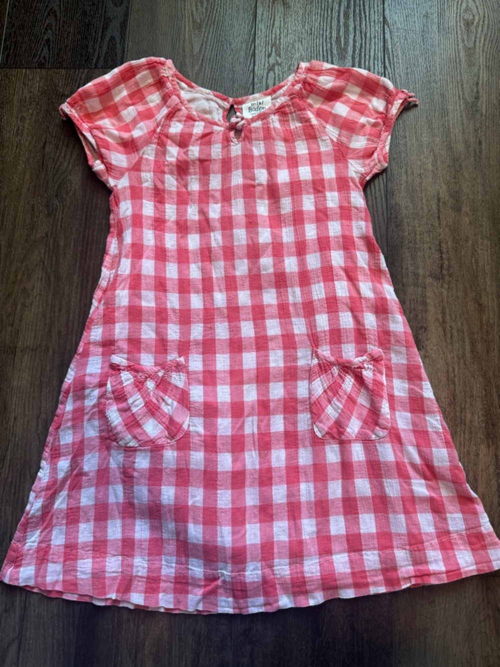 Mini Boden girls cotton plaid dress size 9-10